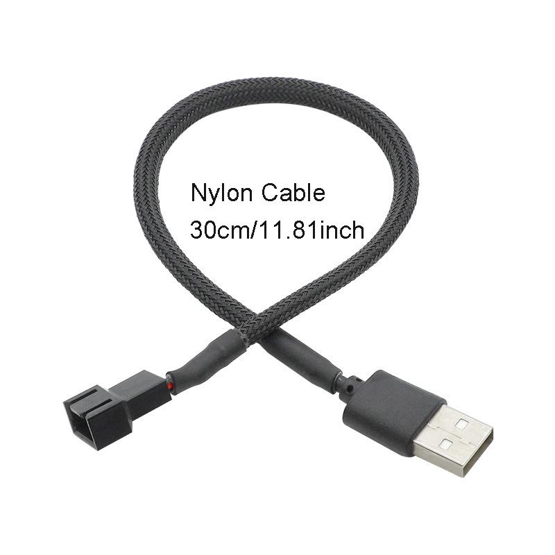 

5V USB to 3 PIN Cable Convert Adapter for CPU Fan Cable for Computer PC Case CPU Power Supply Extend Line 30cm with Switch Cord