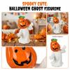 Halloween Pumpkin Head Ghost Figurine Ceramic Tabletop Decoration for Seasonal Home Display Indoor Use