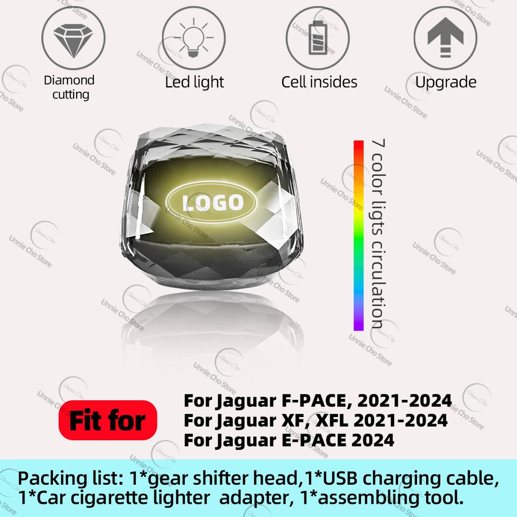 Kryształowa Gałka Zmiany Biegów Dźwignia Dla Jaguar XF XFL F PACE E PACE Akcesoria Wnętrze SVR Tuning 7 Kolorów Światła LED Cyrkulacja