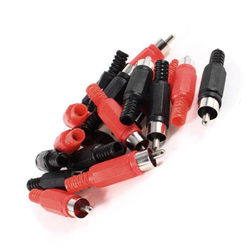 Upgrade Audio Video Connections with 20pcs Black Red Solder Male Connectors