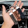 Car Vintage Leather Keychain Ring Zinc Alloy Chain Key For Mitsubishi Colt I200 Space Delica Triton Eclipse Outlander Pajero ASX HZ8
