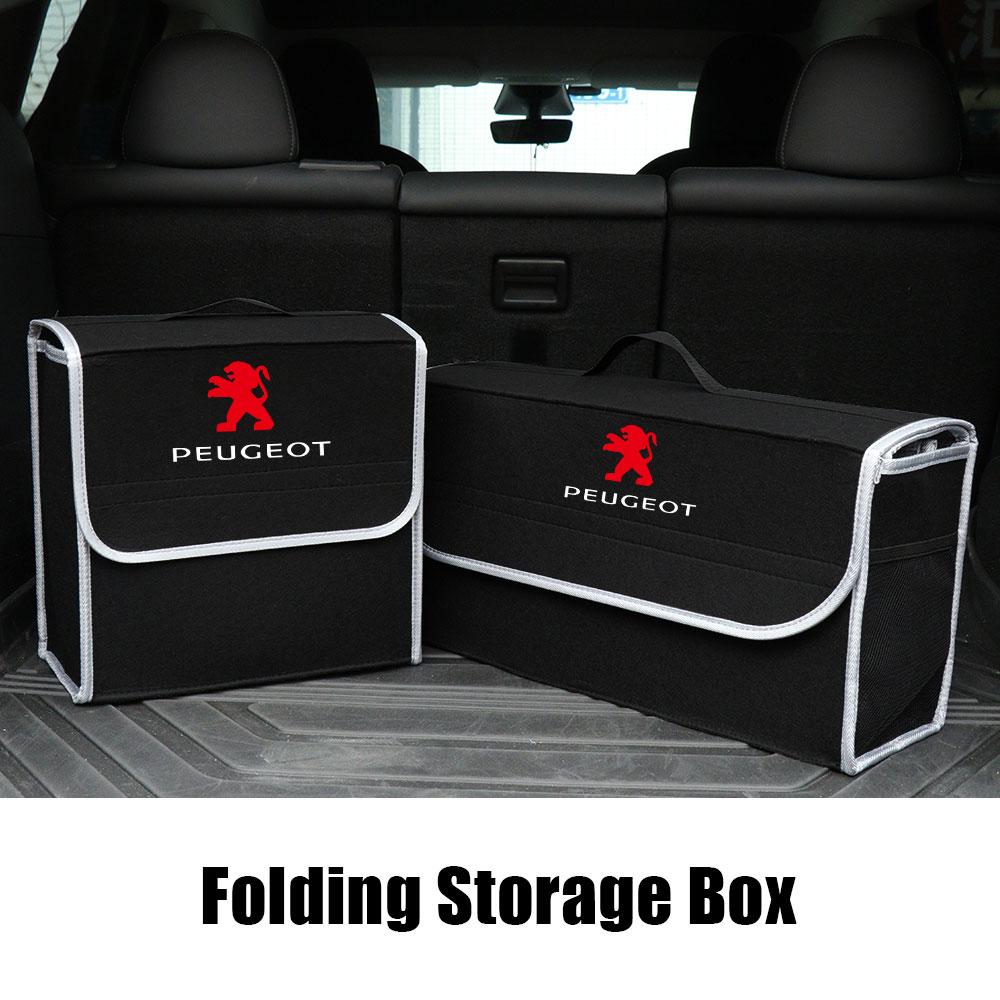 Car Folding Storage Box Felt Large Capacity Trunk Organizer Bag For Peugeot 207 t 107 208 2008 3008 308 408 Accessories valve cap