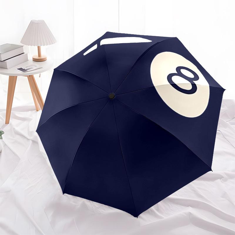 1pc Billiards Pocket Automatic Open/Close Umbrella with Windproof, Functional Design, 8-Rib Sturdy Canopy, Durable Ribs,125