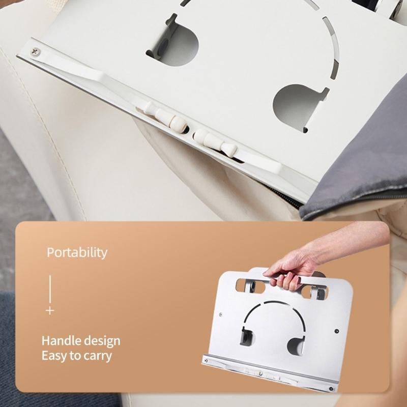 Foldable Laptop Stand Ergonomic Desktop Holder for Laptop Tablets 10 17.3inch Aluminum Construction Silver