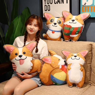 Cute Corgi Throw Pillow Plush Toy Doll Children Bed Sleeping Pillow Doll Girl Soothing Rag Doll