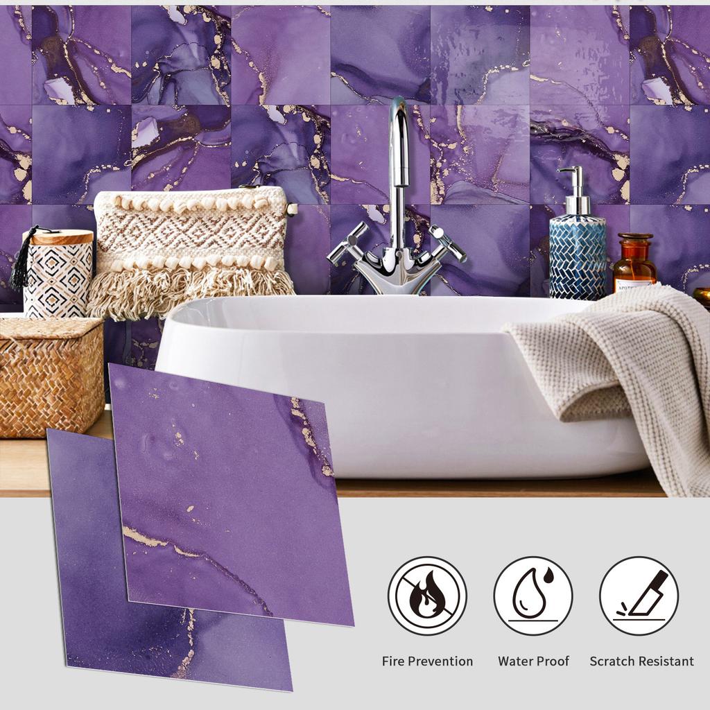 Self-adhesive Wall Sticker Kitchen Bathroom Waterproof and Oil-proof Crystal Tile Sticker Marble Pattern Home Decoration Wallpaper