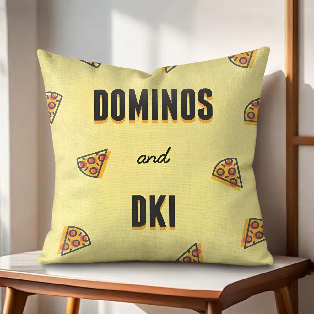 

Food Anime DDominos Pizza Cushion Cover Natural Linen Organic Fabric DoubleSided Printing Couch Pillow Covers Home Decor 30x30cm