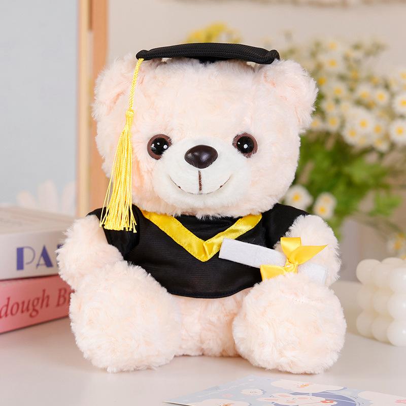 Graduation Bear Plush Toy, Doctor Bear Stuffed Animal in Gown, College Graduate Gift, Christmas Present, Soft Cuddly 12 Inches