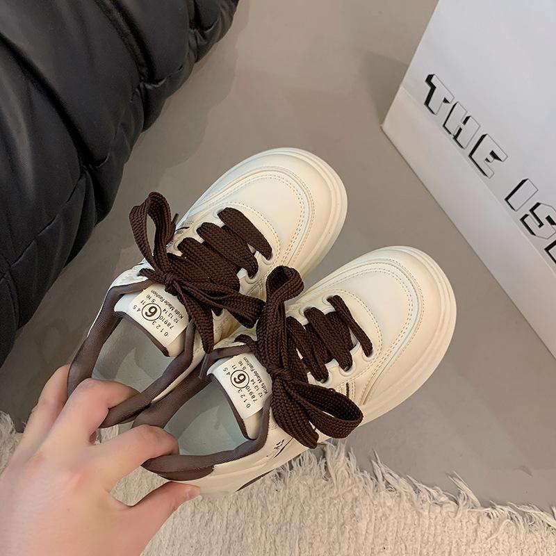 Fleece Little White Shoes Women's New Thick-soled Versatile Warm and Heightened Popular Sports and Leisure Board Shoes In Autumn and Winter 2025