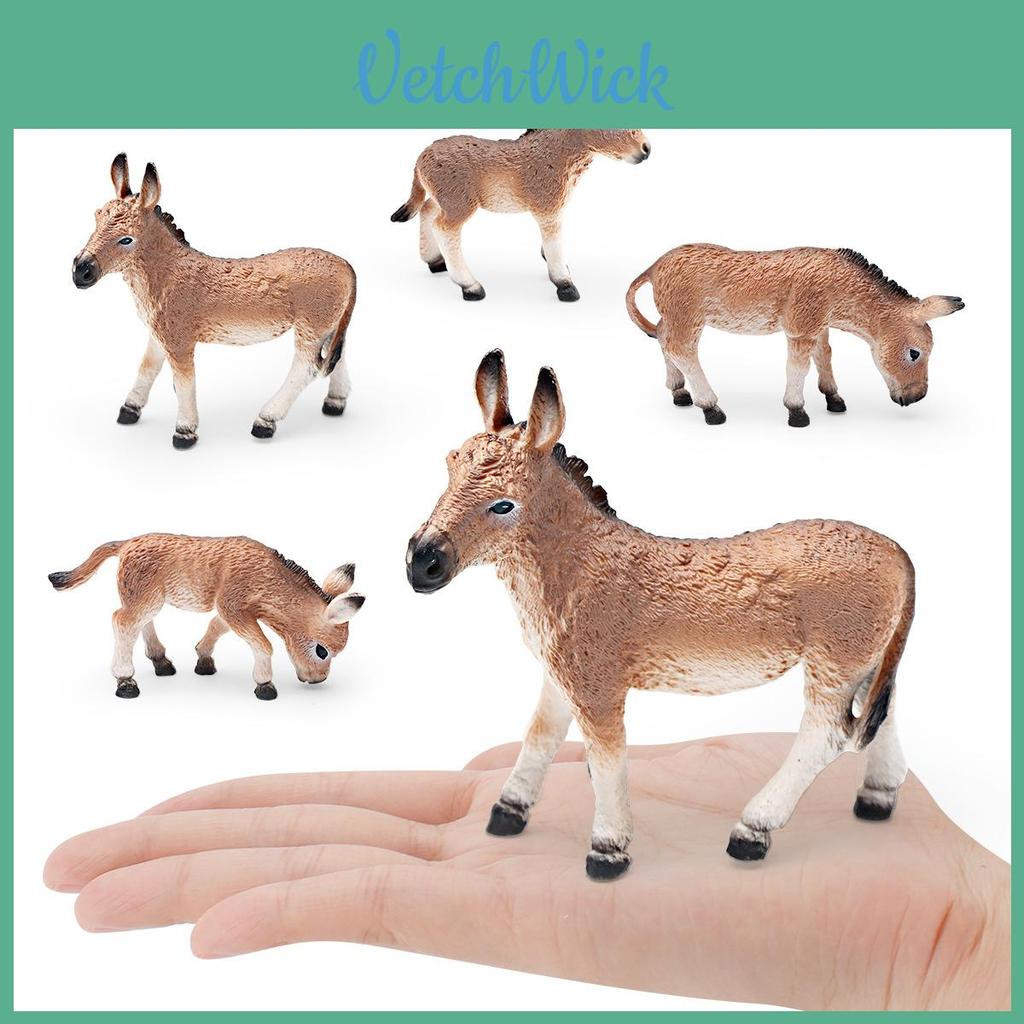 Mongolian Donkey Animal Figure Pvc Collectible Toy For Kids Learning And Decoration