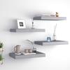 VidaXL Floating Wall Shelves 4 Pcs Grey 40x23x3.8 Cm MDF
