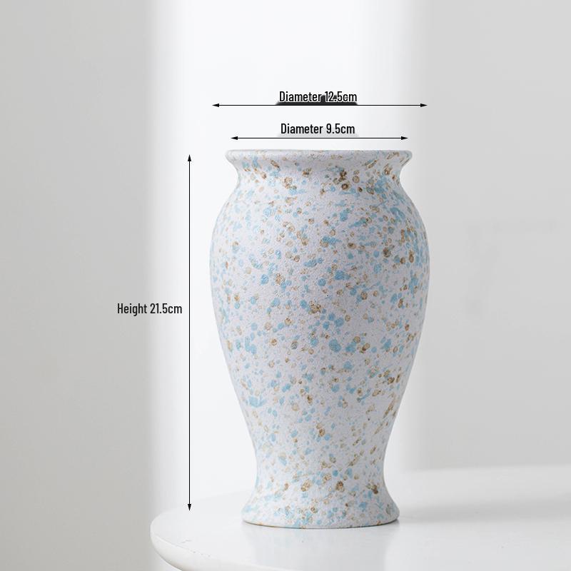 Minimalist Kiln-Fired Ceramic Vase: Home Living Room Decor for Fresh or Dried Flowers