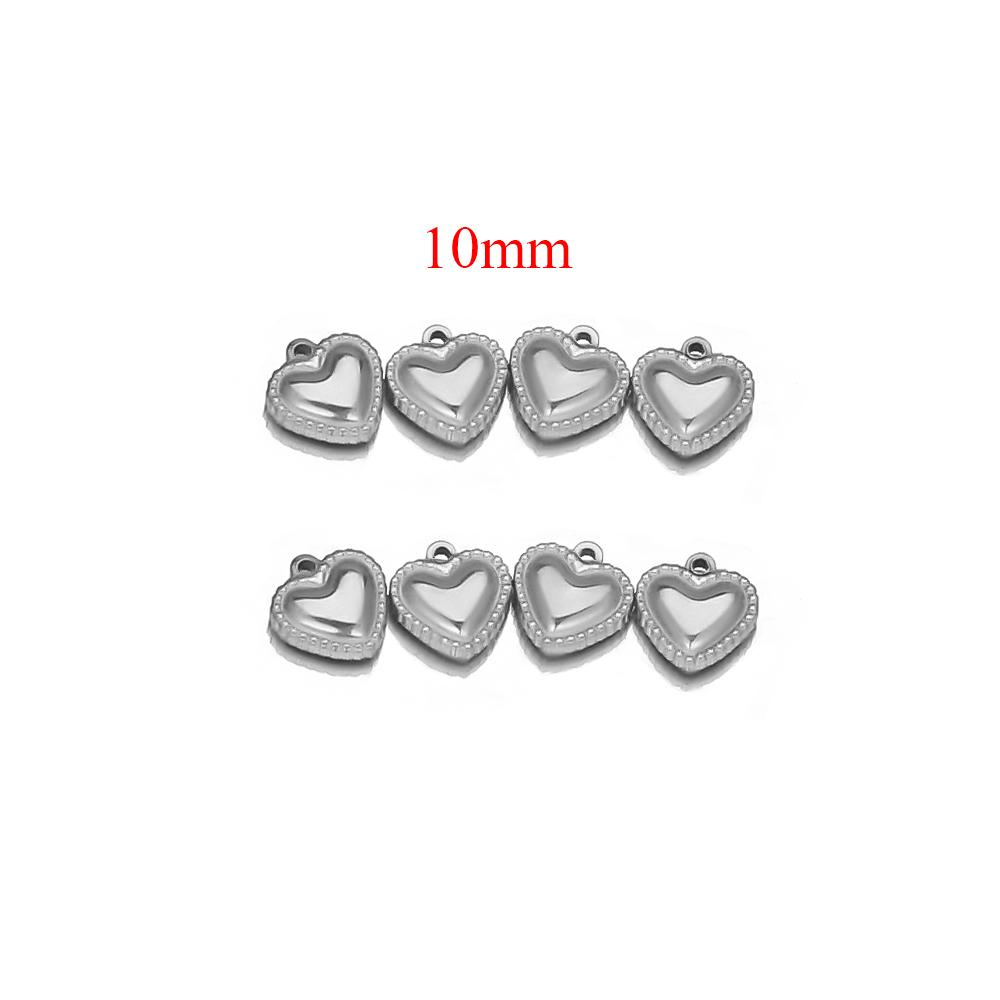 5pcs Stainless Steel Classical Heart Pendant Charms for DIY Jewelry Making Women Necklace Accessories Findings Earrings Supplies