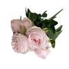 Multicolor Rose Artificial Flower 9 Heads Silk Petal Faux Rose Green Leaves Desktop Ornament Flower Bouquet Home Decoration