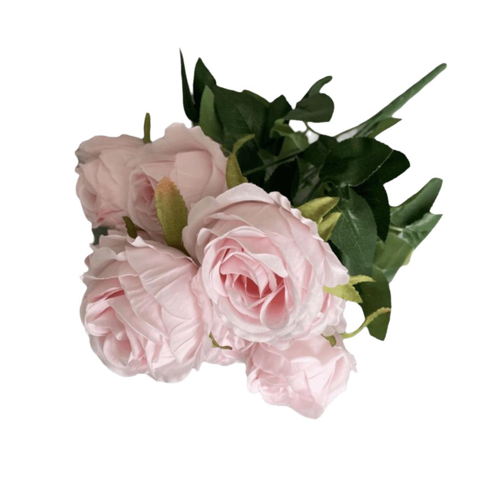 Multicolor Rose Artificial Flower 9 Heads Silk Petal Faux Rose Green Leaves Desktop Ornament Flower Bouquet Home Decoration