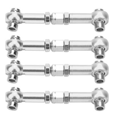 4Pcs Steering Linkage Rod Aluminum Alloy RC Upgrade Parts Fit for HSP 94122 110 CarSilver