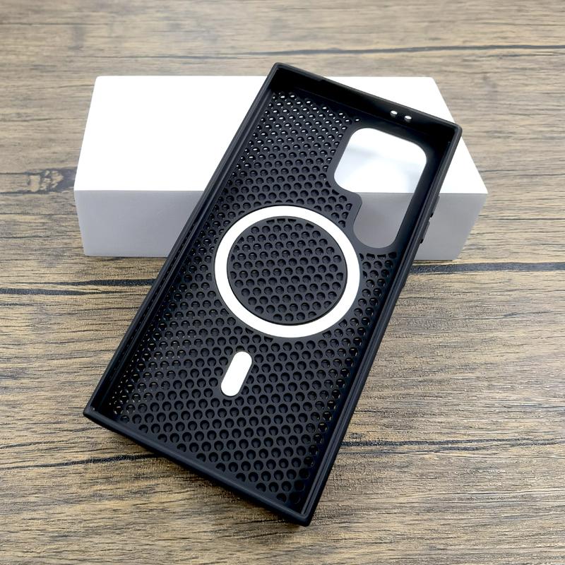 Luxury Dissipate Heat Plastic Phone Case For Samsung Galaxy S25 S24 S23 S22 Ultra Plus S 24 23 22 S24Ultra For Magsafe Charge Phone Cover