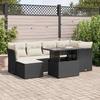 VidaXL Garden Lounge Set 7 Pcs with Cushions Black Wicker 3326187