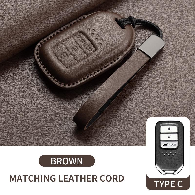 Leather Car Remote Key Case Cover for Honda Civic 11th 2022 for Honda Civic Accord HR-V CR-V CRV 2022 2023 Protector Holder Fob