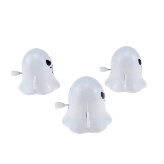 3Pcs Halloween Wind-up Ghost Toy Spooky Cartoon Ghost Walking Toy Toddlers Boys Girls Spring Clockwork Mini White Ghost Toy