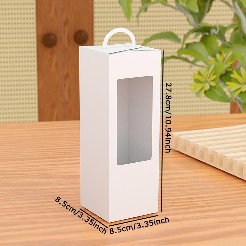 WTEMPO Transparent Window White Paper Gift Boxes Foldable DIY Daily Presents Display Packaging Boxes Suitable for Flowers and Dolls Gifts