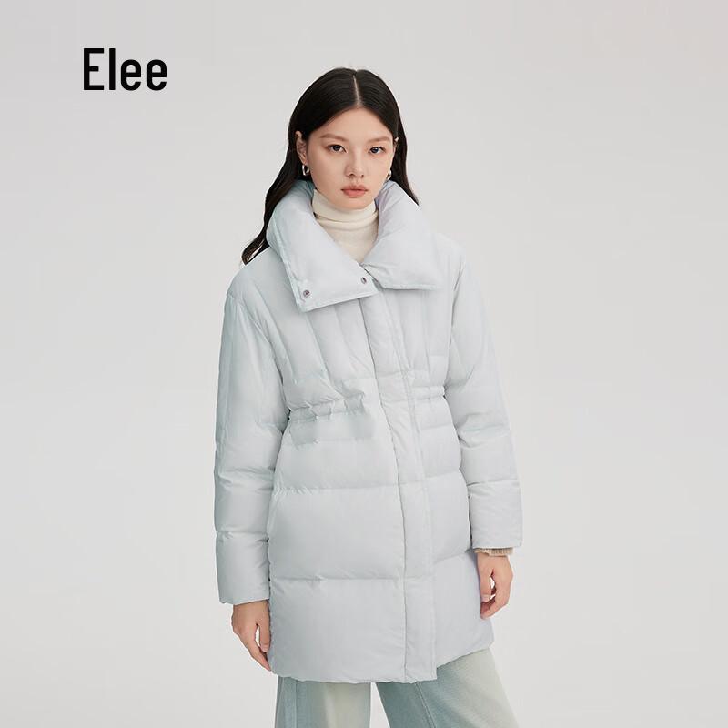 Aileiyi Women's Mid-Length Puffy Waist-Cinching Down Jacket