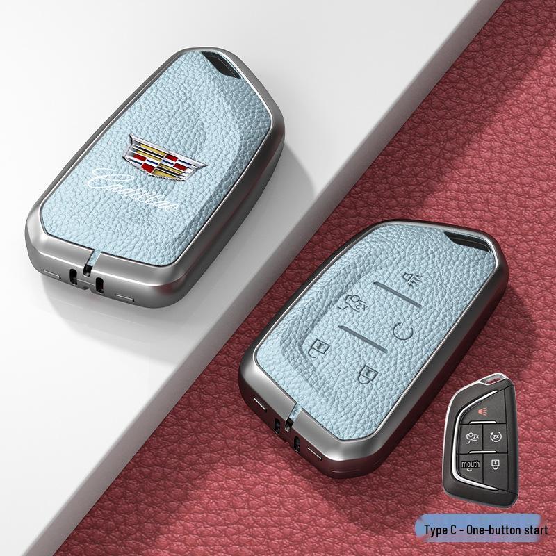 Lädernyckelskydd för Cadillac XT5/CT6/XT4/XTS och ATSL – Unisexdesign med spänne