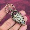 Dalmatian Jasper Gemstone Pendant Copper Wire Wrapped Jewelry Handmade Pendant