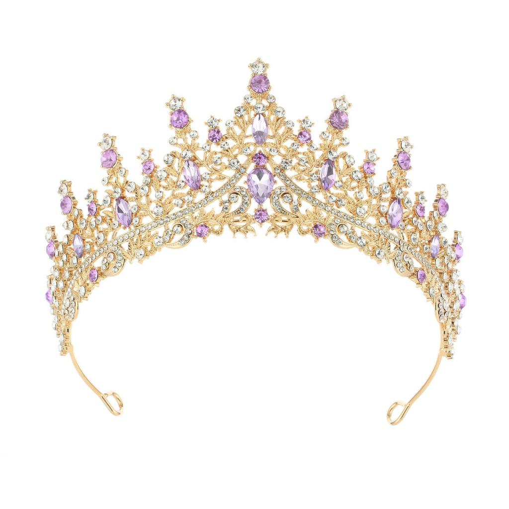 Accessoires pour cheveux en alliage, couronne de mariée, robe de mariée, bandeau en strass, couronne d'anniversaire, coiffure de bal de dîner