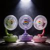 Transparent Table Fan With Atmosphere Light Rechargeable For Home Office And Dormitory Use