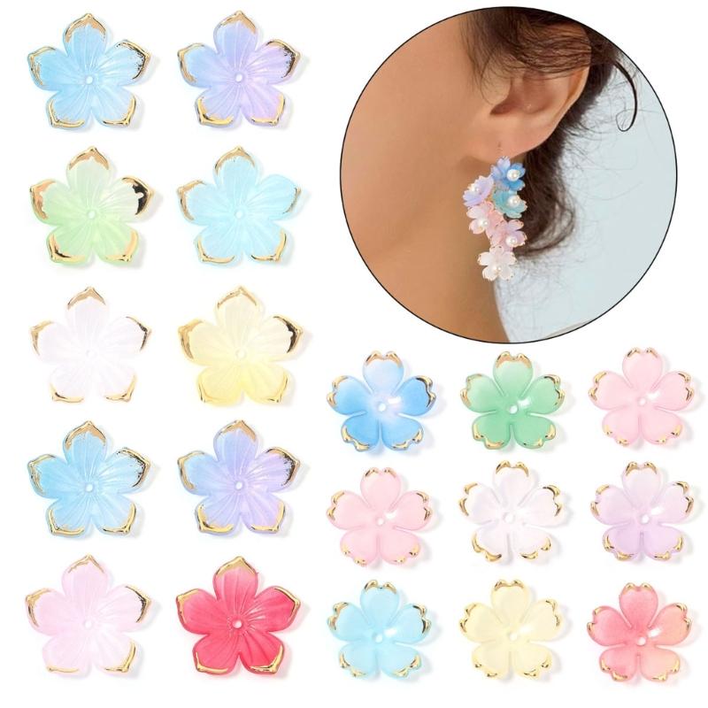 Acrylic Flower Base Featuring Gold Trim for Hair Accessories and Beading Creations In Various Styles