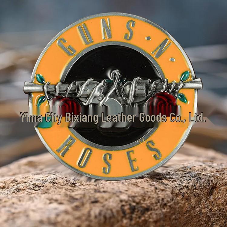 Retro Western Cowboy Oval Belt Buckle – Double Gun & Rose Design, Versatile Zinc Alloy for Men & Women