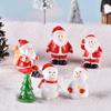 Weihnachtsdekoration Mikrolandschaft Weihnachtsmann Schneemann Baum Mini Harz Tischornament DIY Miniaturfigur Heimdekor Handwerk