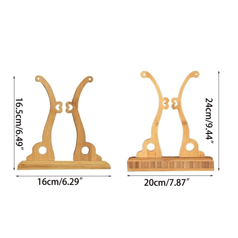 Elegant Chinese Style Bamboo Fan Stand Holder Bracket Rack Stand for StablesStylish Desktop Decoration Home Office Decor