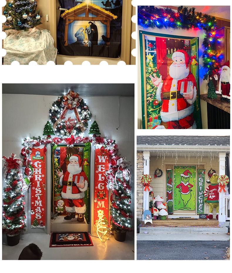 Christmas Door Tapestry: Hanging Cloth Decoration for Festivals & Parties