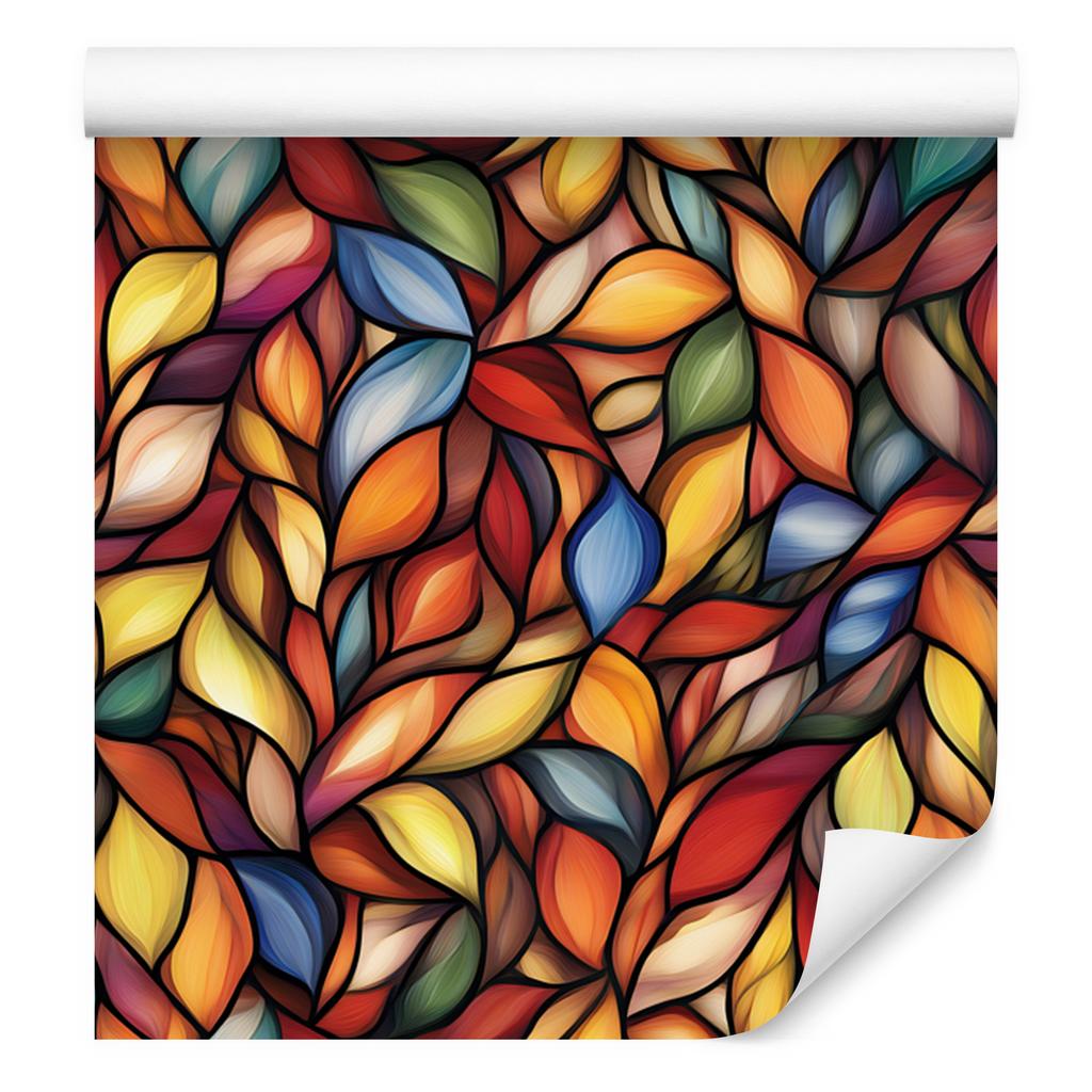 Stained Glass Wallpaper Red and Orange for Living Room and Bedroom 50x1000
