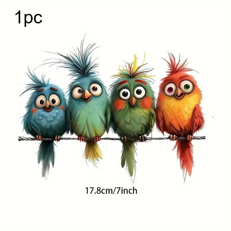 1/2pcs Fun Bird Flower: Removable Animal Stickers Car Stickers Door Stickers Window Stickers Bathroom Window Stickers