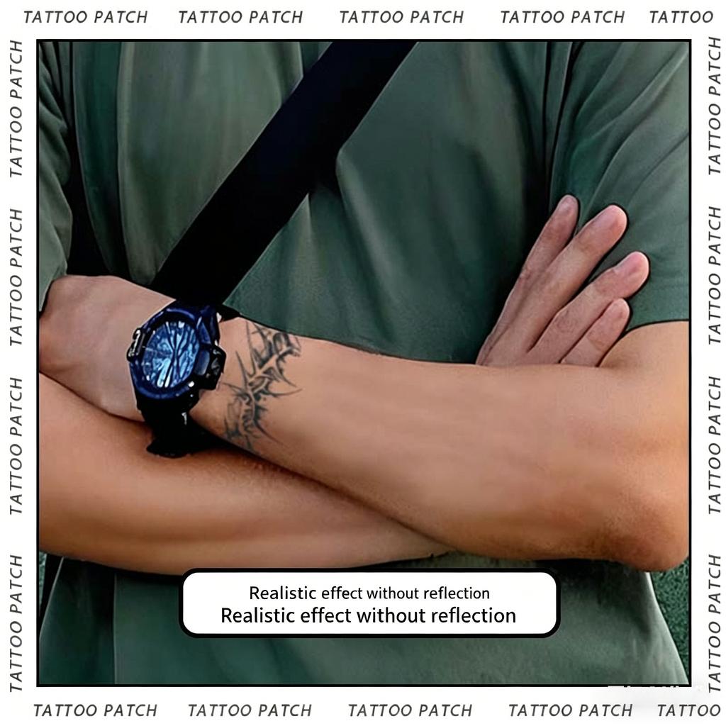 Herbal Temporary Tattoo, Thorn Armband Waterproof Design, Long-Lasting Juice Tattoo for Men Women, Non-Permanent