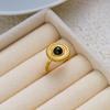 Stainless Steel Exaggerated Geometric Ring for Women Metal Texture Sun Flower Finger Ring Waterproof Antioxidant Jewelry Gifts