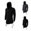 Suéter negro para hombre Estilo gótico Suéter Assassin's Creed Chaqueta con capucha negra oscura