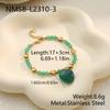 NIMAI 18K PVD Gold Stainless Steel Beaded Jewelry Set Natural Stone Heart Pendant Necklace Bracelet Set Women Factory