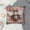 Bumble Bee With Honeycomb And Flowers Square Pillowcase Cushion Cover Pillow Case Throw Pillow Cover for Home Sofa Living Room