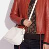 Coach Cary 28 Solid Color Zipper Metal Buckle Classic C Logo Pebble Leather Shoulder Crossbody Bag Large Women Bags White CC437-B4HA
