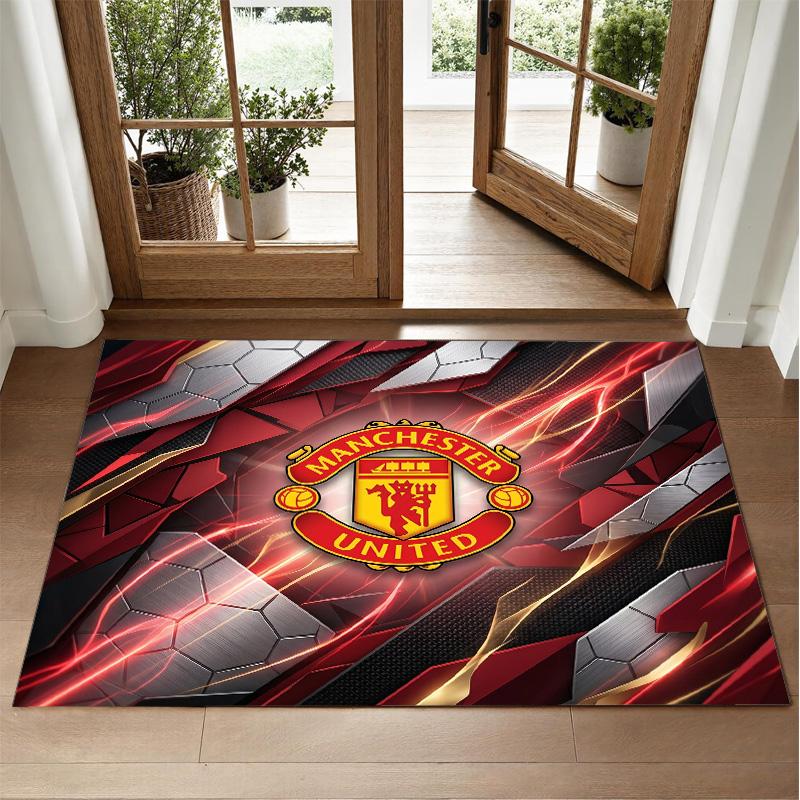 Manchester United Design Krystallfløyel Teppe Myk Dekorativ Matte for Soverom Inngang