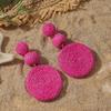 Lifefontier Bohemian Handmade Rattan Knit Round Drop Earrings For Women Girls New Design Ball Beach Party Jewelry Wholesale