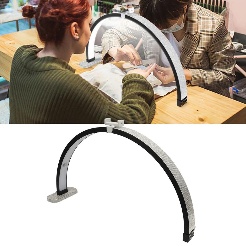 29.5 Inch Half Moon Nail Desk Lamp 40W Half Moon Desk Light 32005600K Touch Key Fill Light with Phone Clip