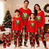 Matching Family Christmas Pajama Set with Neck Long Sleeve and Long Pants for Kids and Adults