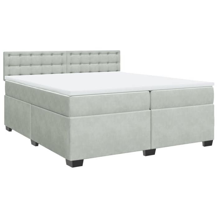 VidaXL Sommier à lattes de lit et matelas Gris clair 200x200cm Velours 3286414