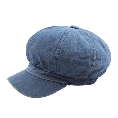 Denim Canvas Octagonal Hat Ladies Naked Washed Denim Newsboy Hat Light Board Couple Beret