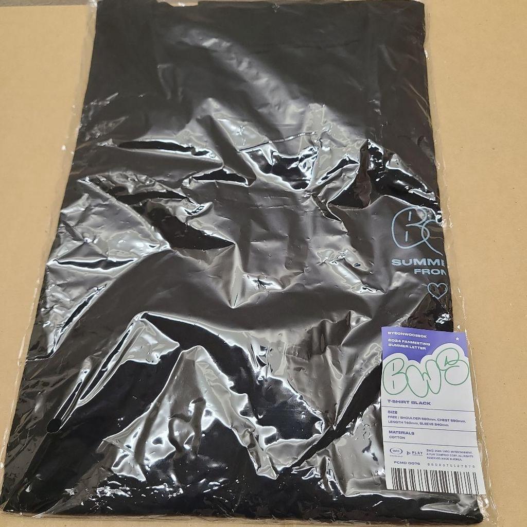 [USED] BYEONWOOSEOK Wooseok T-shirt Black SUMMER LETTER